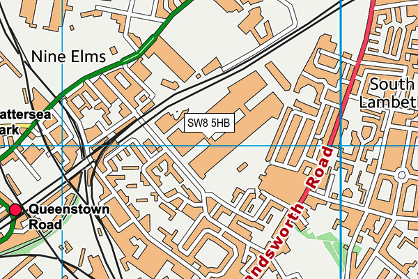 SW8 5HB map - OS VectorMap District (Ordnance Survey)