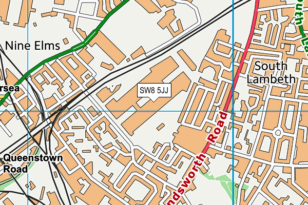SW8 5JJ map - OS VectorMap District (Ordnance Survey)