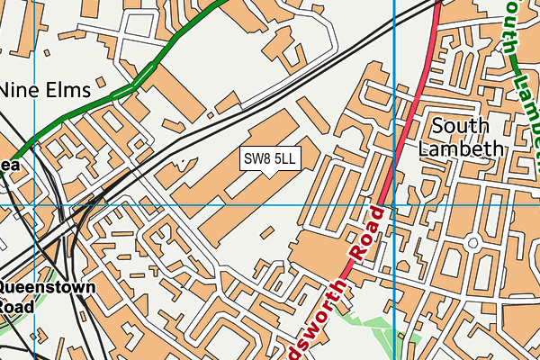 SW8 5LL map - OS VectorMap District (Ordnance Survey)