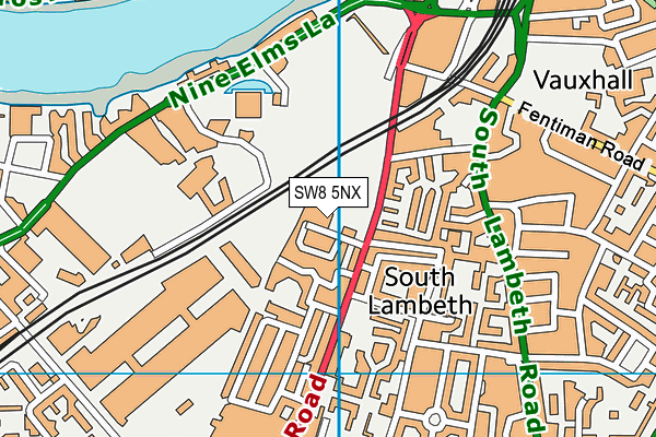 SW8 5NX map - OS VectorMap District (Ordnance Survey)