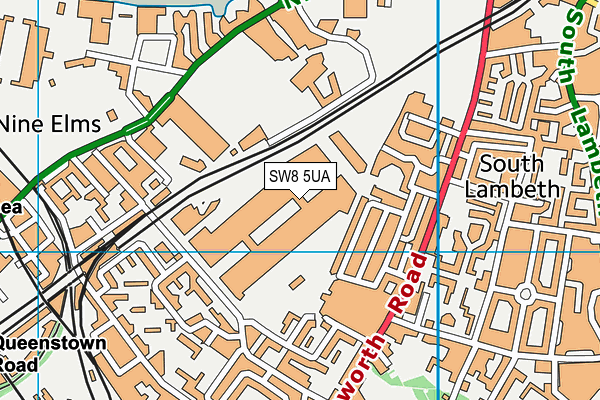 SW8 5UA map - OS VectorMap District (Ordnance Survey)