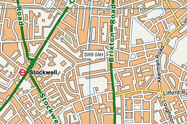 SW9 0AH map - OS VectorMap District (Ordnance Survey)