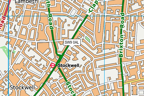 Stockwell Park School (Closed) map (SW9 0AL) - OS VectorMap District (Ordnance Survey)