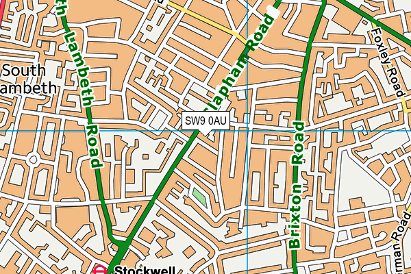 SW9 0AU map - OS VectorMap District (Ordnance Survey)