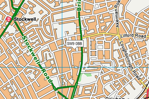 SW9 0BB map - OS VectorMap District (Ordnance Survey)