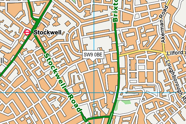 SW9 0BE map - OS VectorMap District (Ordnance Survey)