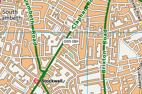 SW9 0BH map - OS VectorMap District (Ordnance Survey)