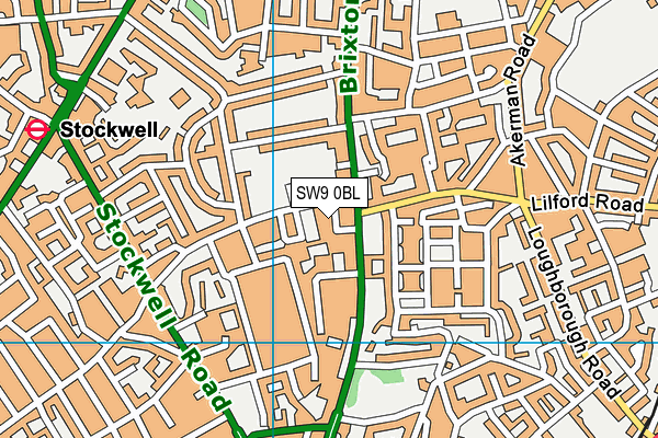 SW9 0BL map - OS VectorMap District (Ordnance Survey)