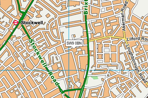 SW9 0BN map - OS VectorMap District (Ordnance Survey)