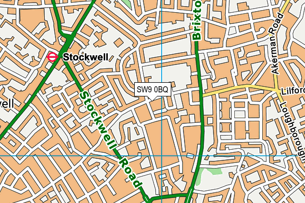 SW9 0BQ map - OS VectorMap District (Ordnance Survey)