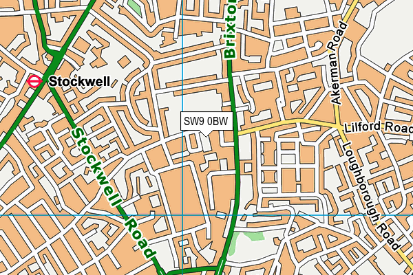 SW9 0BW map - OS VectorMap District (Ordnance Survey)