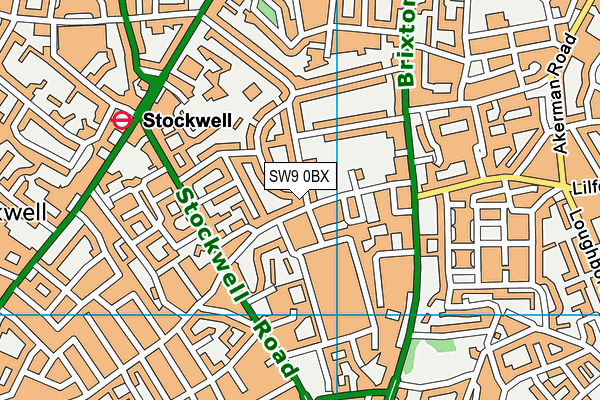 SW9 0BX map - OS VectorMap District (Ordnance Survey)