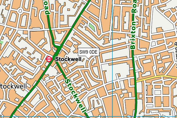 SW9 0DE map - OS VectorMap District (Ordnance Survey)