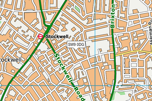 SW9 0DG map - OS VectorMap District (Ordnance Survey)