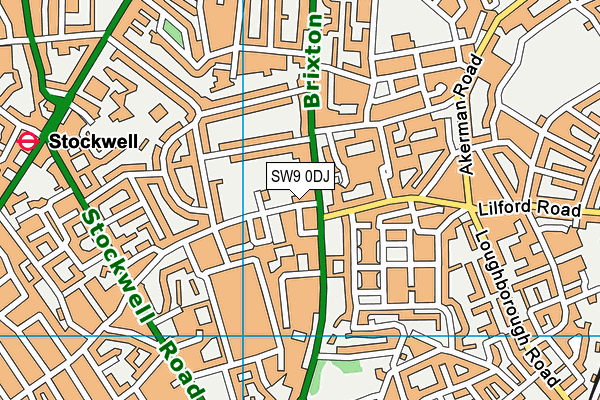 SW9 0DJ map - OS VectorMap District (Ordnance Survey)