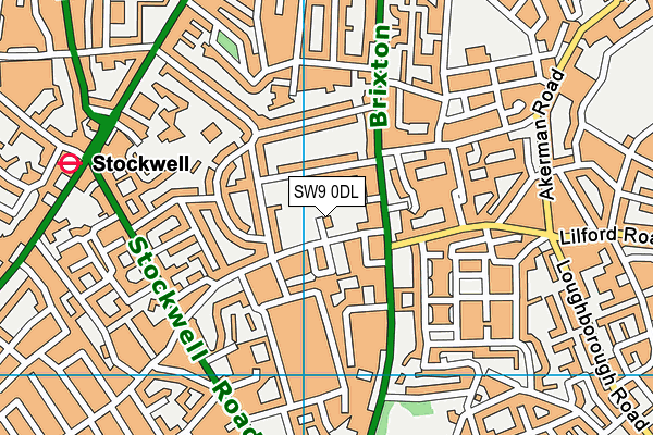 SW9 0DL map - OS VectorMap District (Ordnance Survey)