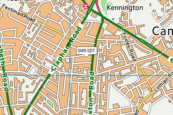 SW9 0DT map - OS VectorMap District (Ordnance Survey)