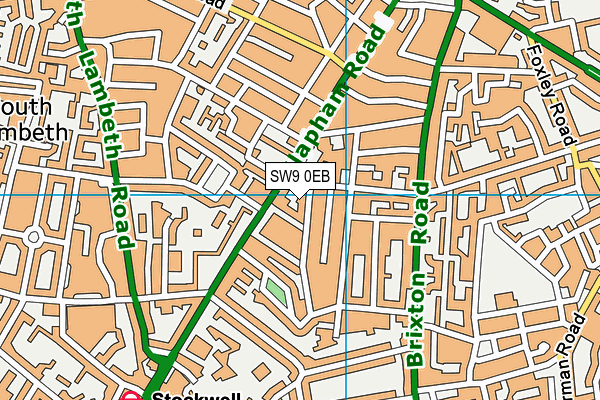 SW9 0EB map - OS VectorMap District (Ordnance Survey)