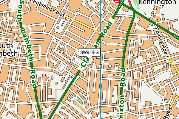 SW9 0EG map - OS VectorMap District (Ordnance Survey)