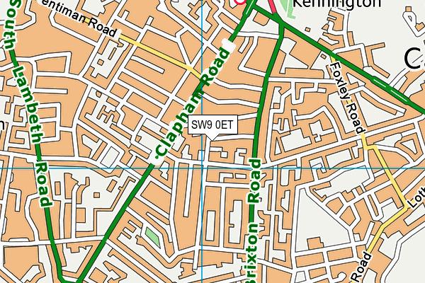 SW9 0ET map - OS VectorMap District (Ordnance Survey)