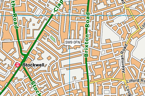 SW9 0FN map - OS VectorMap District (Ordnance Survey)