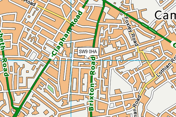 SW9 0HA map - OS VectorMap District (Ordnance Survey)