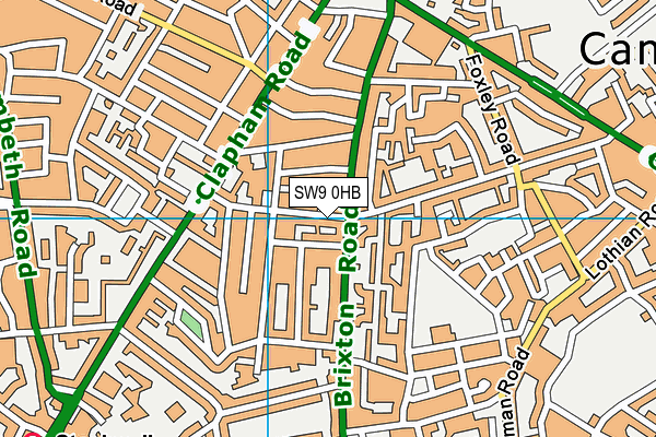 SW9 0HB map - OS VectorMap District (Ordnance Survey)