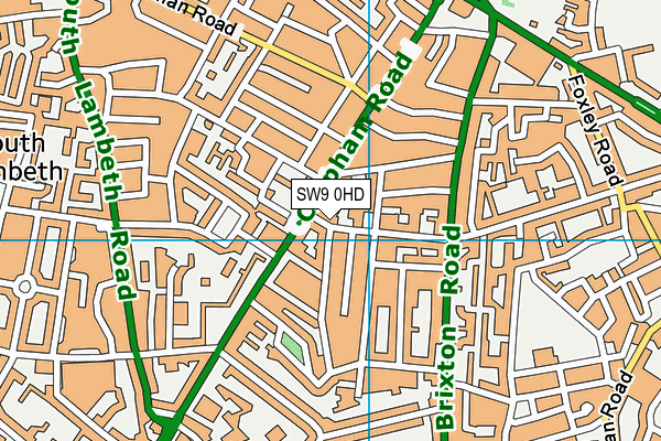 SW9 0HD map - OS VectorMap District (Ordnance Survey)