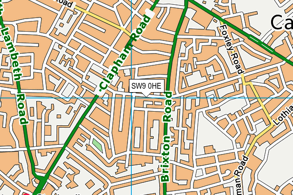 SW9 0HE map - OS VectorMap District (Ordnance Survey)