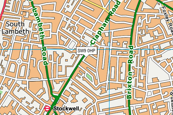 SW9 0HP map - OS VectorMap District (Ordnance Survey)