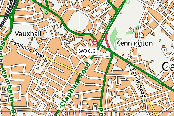 SW9 0JG map - OS VectorMap District (Ordnance Survey)
