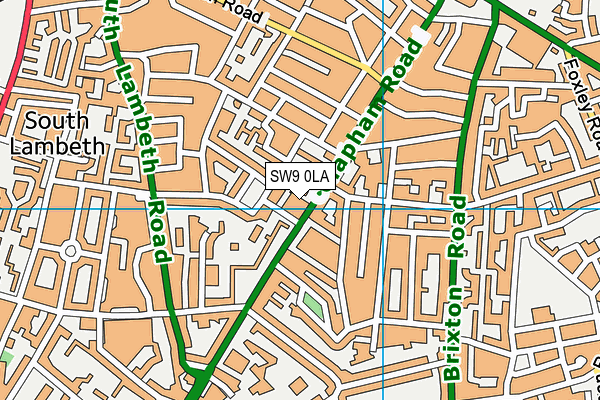 SW9 0LA map - OS VectorMap District (Ordnance Survey)