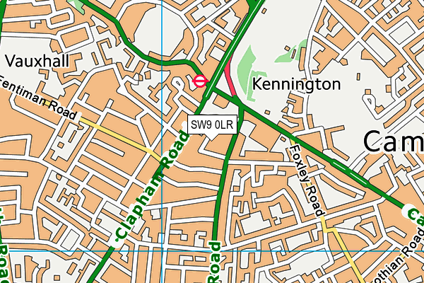 SW9 0LR map - OS VectorMap District (Ordnance Survey)