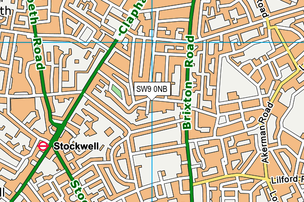 SW9 0NB map - OS VectorMap District (Ordnance Survey)