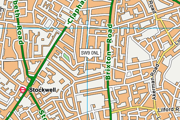 SW9 0NL map - OS VectorMap District (Ordnance Survey)