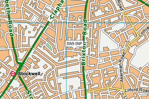 SW9 0NP map - OS VectorMap District (Ordnance Survey)