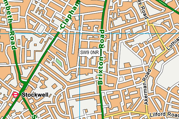 SW9 0NR map - OS VectorMap District (Ordnance Survey)