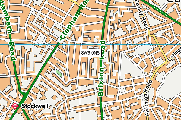 SW9 0NS map - OS VectorMap District (Ordnance Survey)