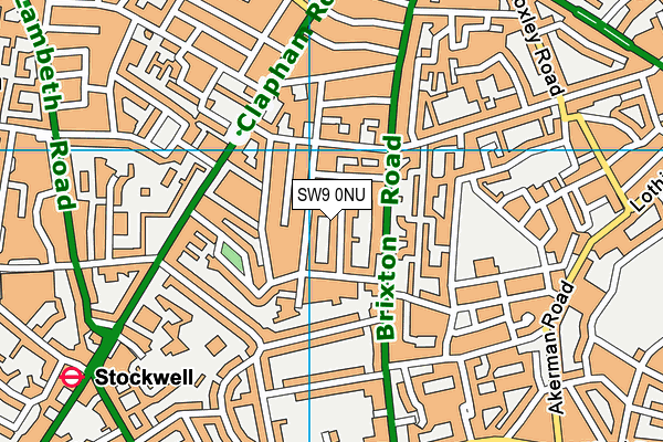 SW9 0NU map - OS VectorMap District (Ordnance Survey)