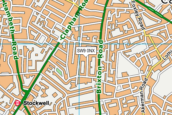 SW9 0NX map - OS VectorMap District (Ordnance Survey)