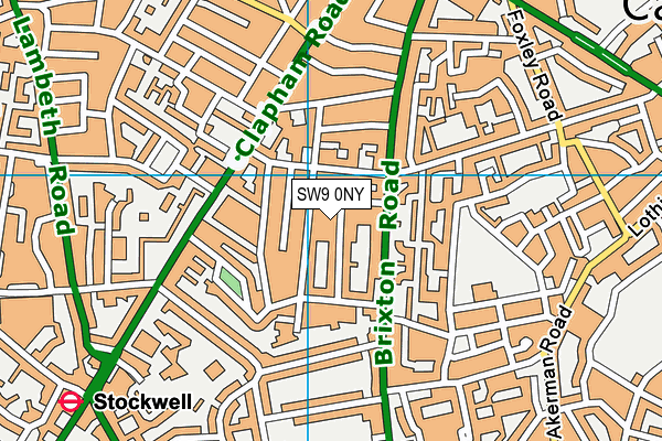 SW9 0NY map - OS VectorMap District (Ordnance Survey)
