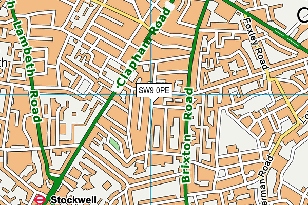 SW9 0PE map - OS VectorMap District (Ordnance Survey)