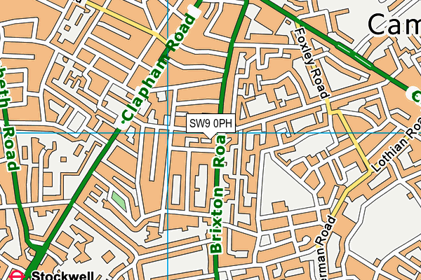 SW9 0PH map - OS VectorMap District (Ordnance Survey)