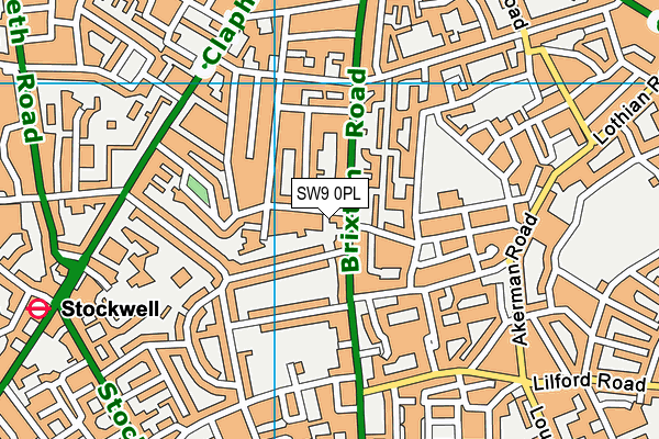 SW9 0PL map - OS VectorMap District (Ordnance Survey)