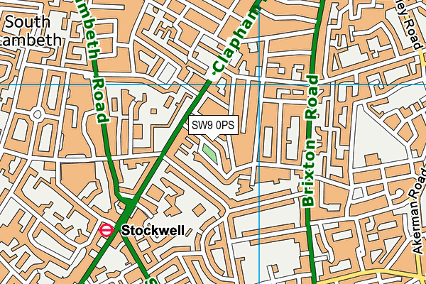 SW9 0PS map - OS VectorMap District (Ordnance Survey)