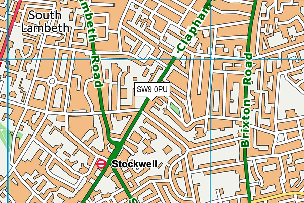 SW9 0PU map - OS VectorMap District (Ordnance Survey)