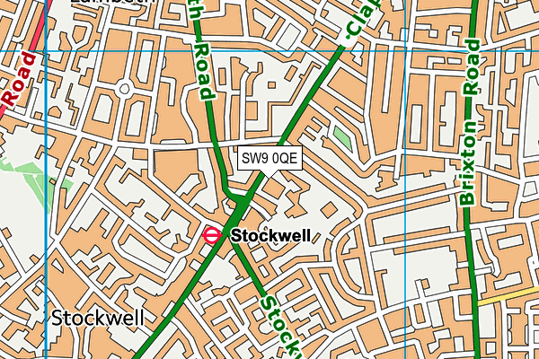 SW9 0QE map - OS VectorMap District (Ordnance Survey)