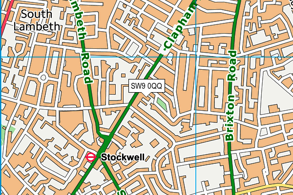 SW9 0QQ map - OS VectorMap District (Ordnance Survey)