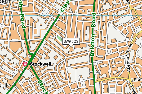 SW9 0QS map - OS VectorMap District (Ordnance Survey)