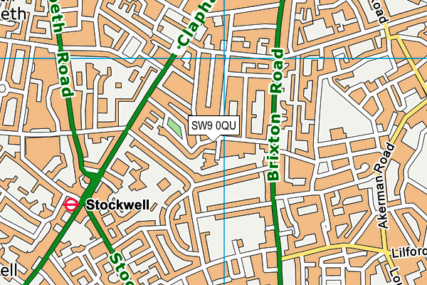 SW9 0QU map - OS VectorMap District (Ordnance Survey)